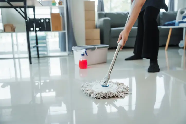 A professional cleaner demonstrate on how to properly clean and protect your business floors from summer wear and tear.AC