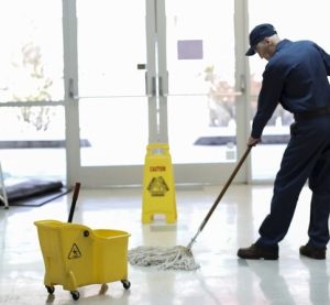 Commercial cleaning services in entrances for winter safety.